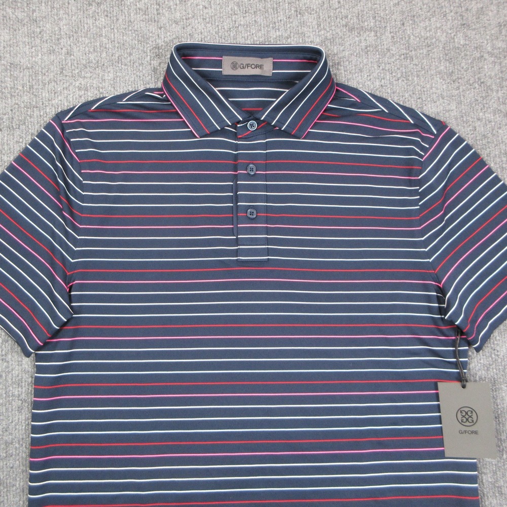 G FORE Polo Shirt Mens S Blue Golf Performance Jersey Tech Athletic Short Sleeve